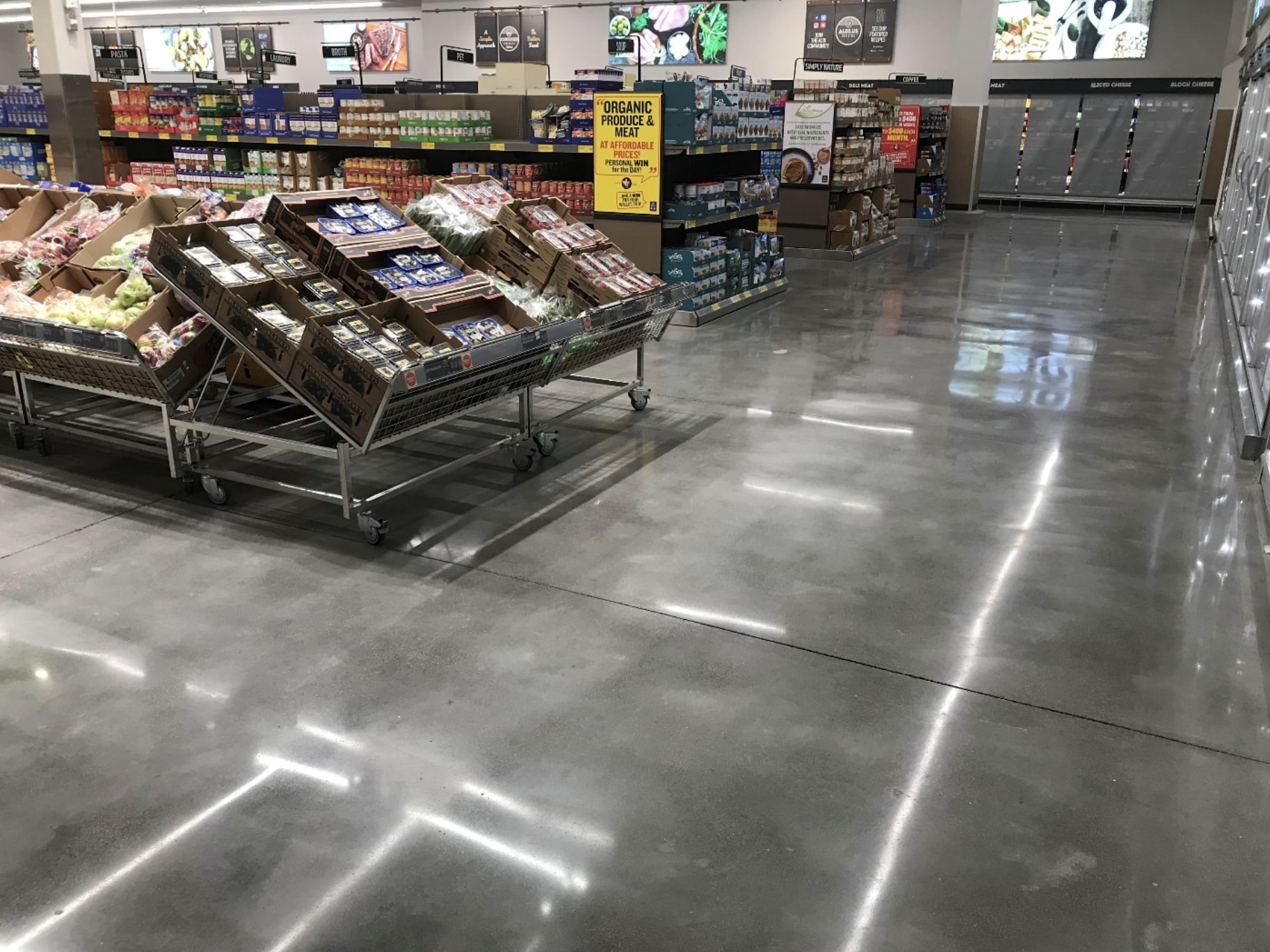 Polished concrete and epoxy flooring retail and grocery stores in CT