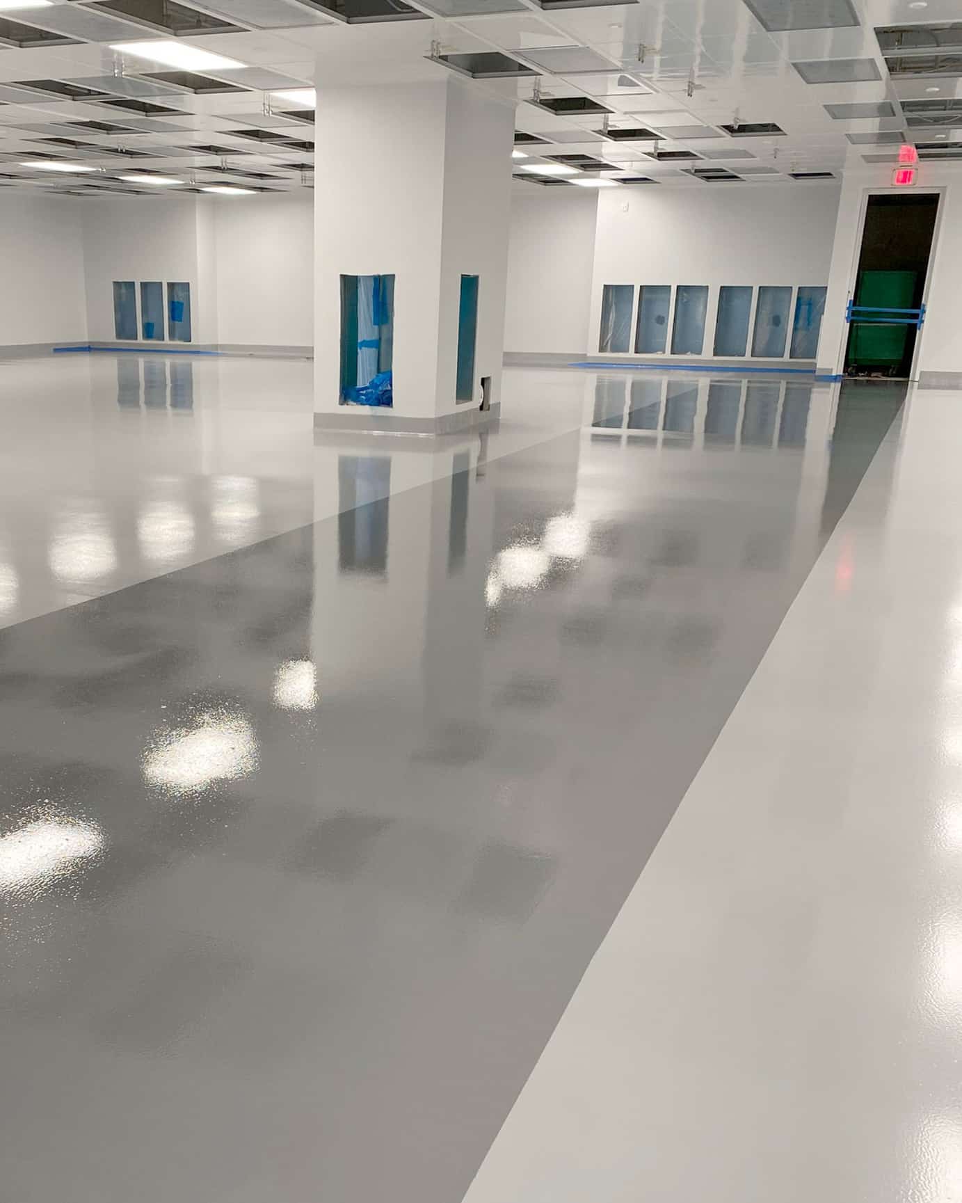 Polished concrete in office space. Everlast Industrial Flooring, Connecticut