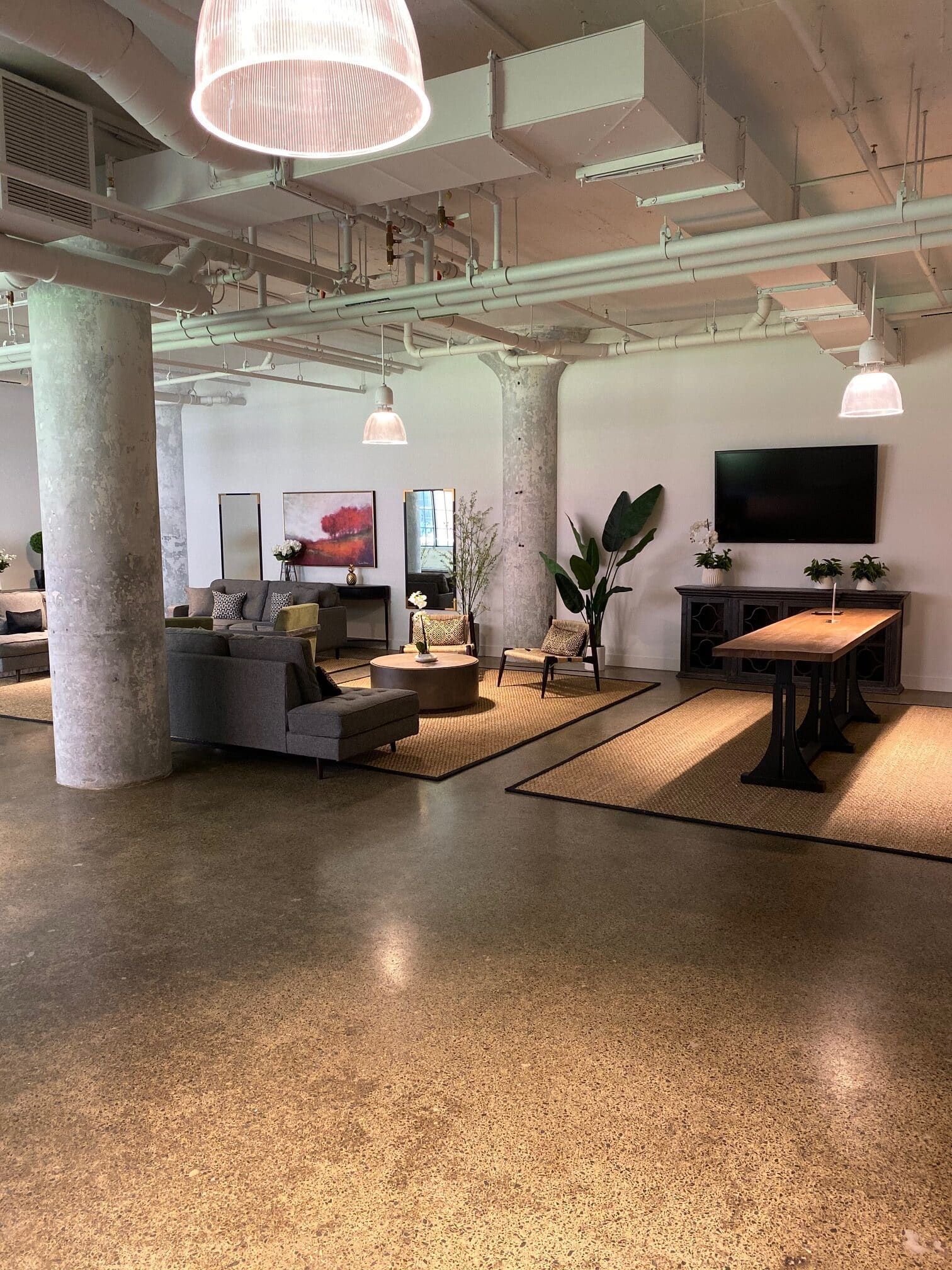 Polished concrete in office space. Everlast Industrial Flooring, Connecticut
